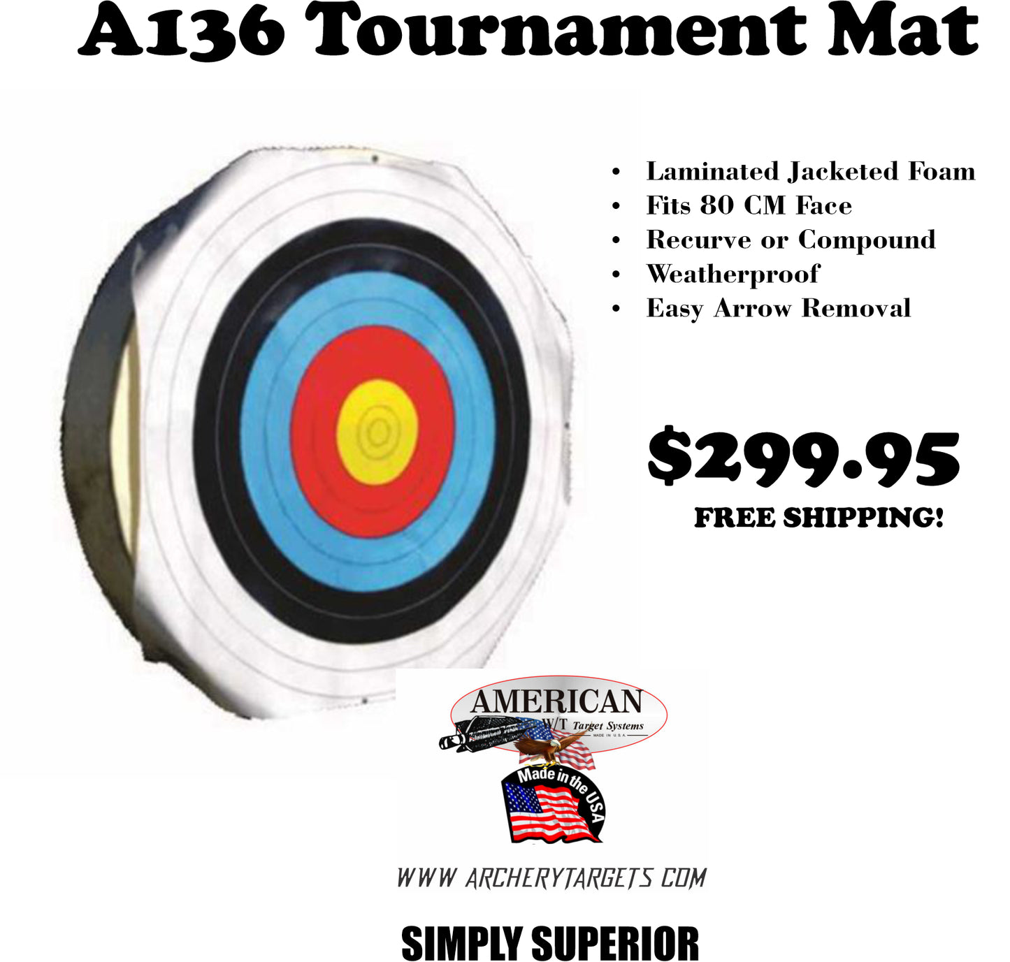A136 36" Diameter Tournament Mat