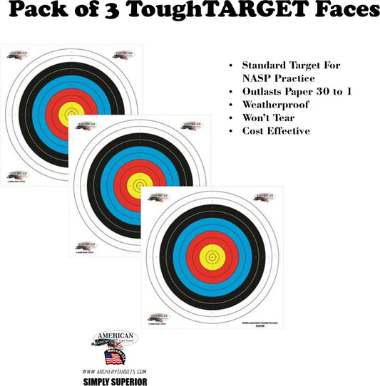 3 Pack ToughTARGET 80cm Faces Used In School Tournaments