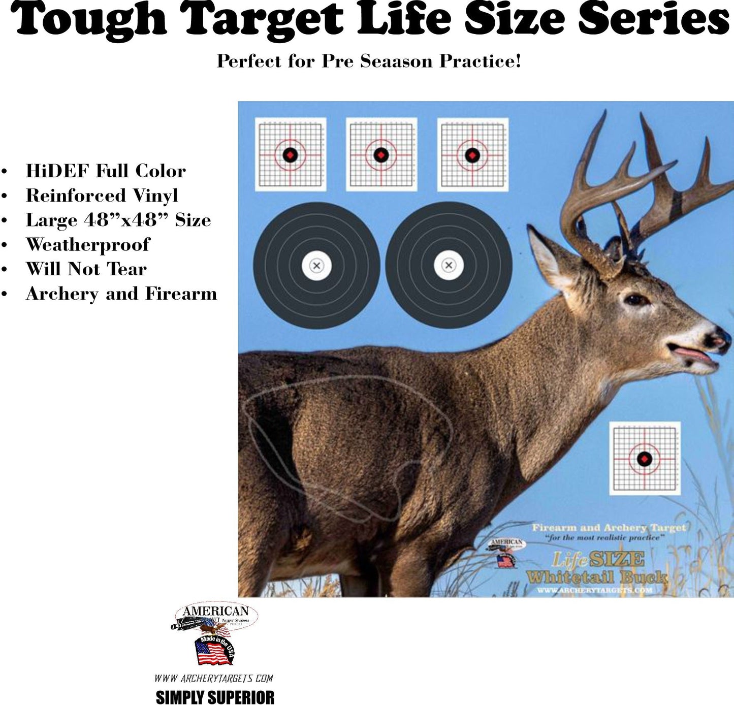 2 Pack Whitetail Deer Tough Target Life Size