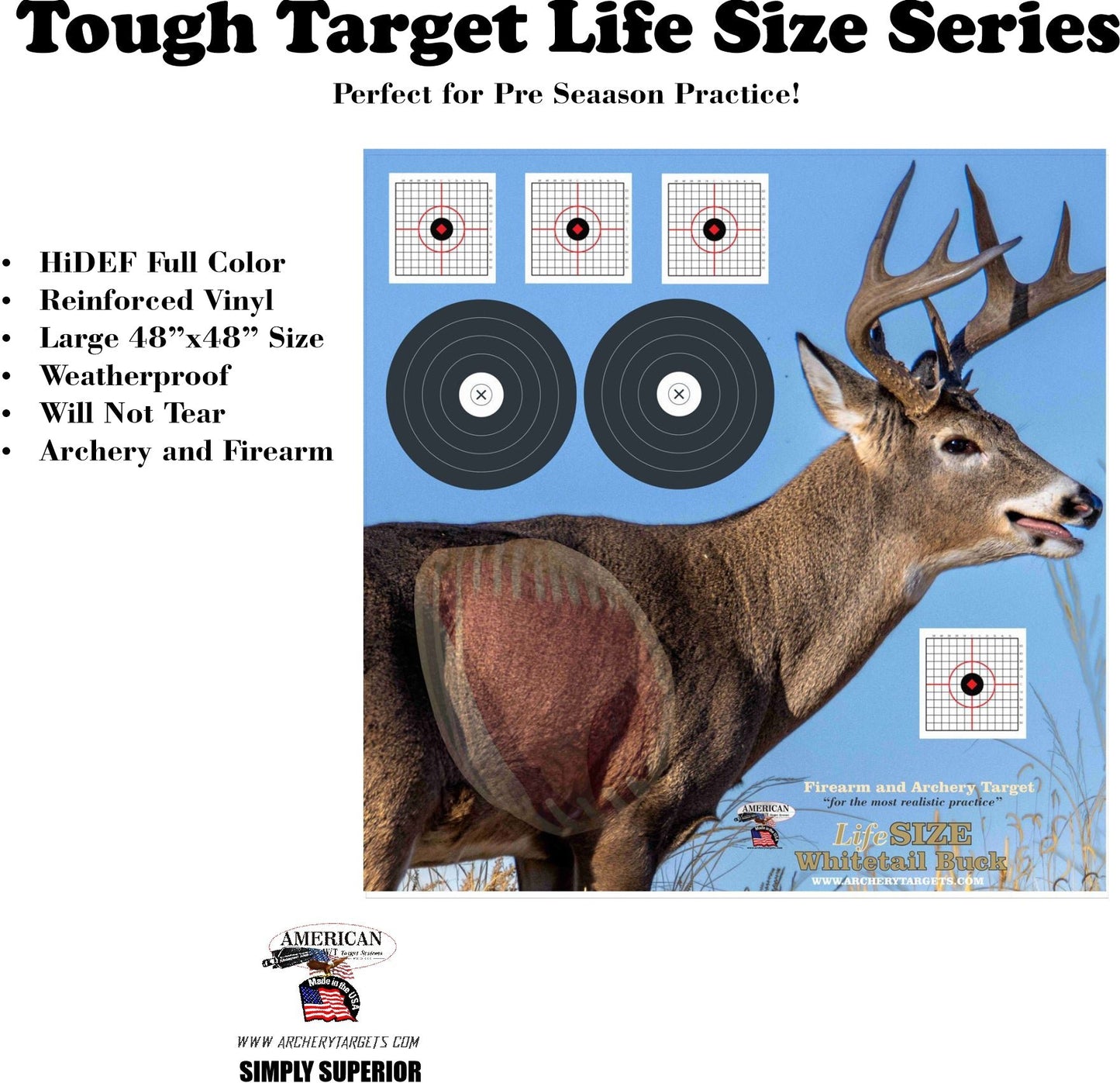 2 Pack Whitetail Deer Tough Target Life Size