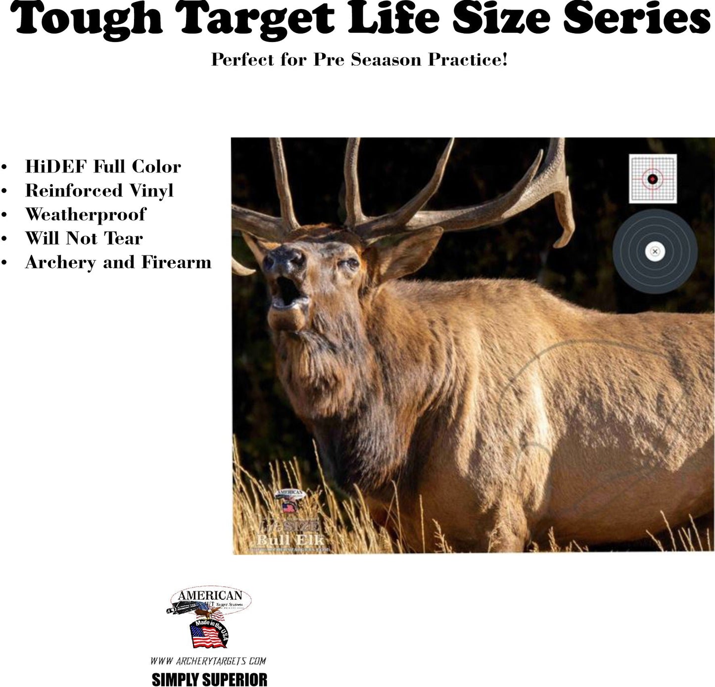 2 Pack Life Size Bugling Elk Target Face