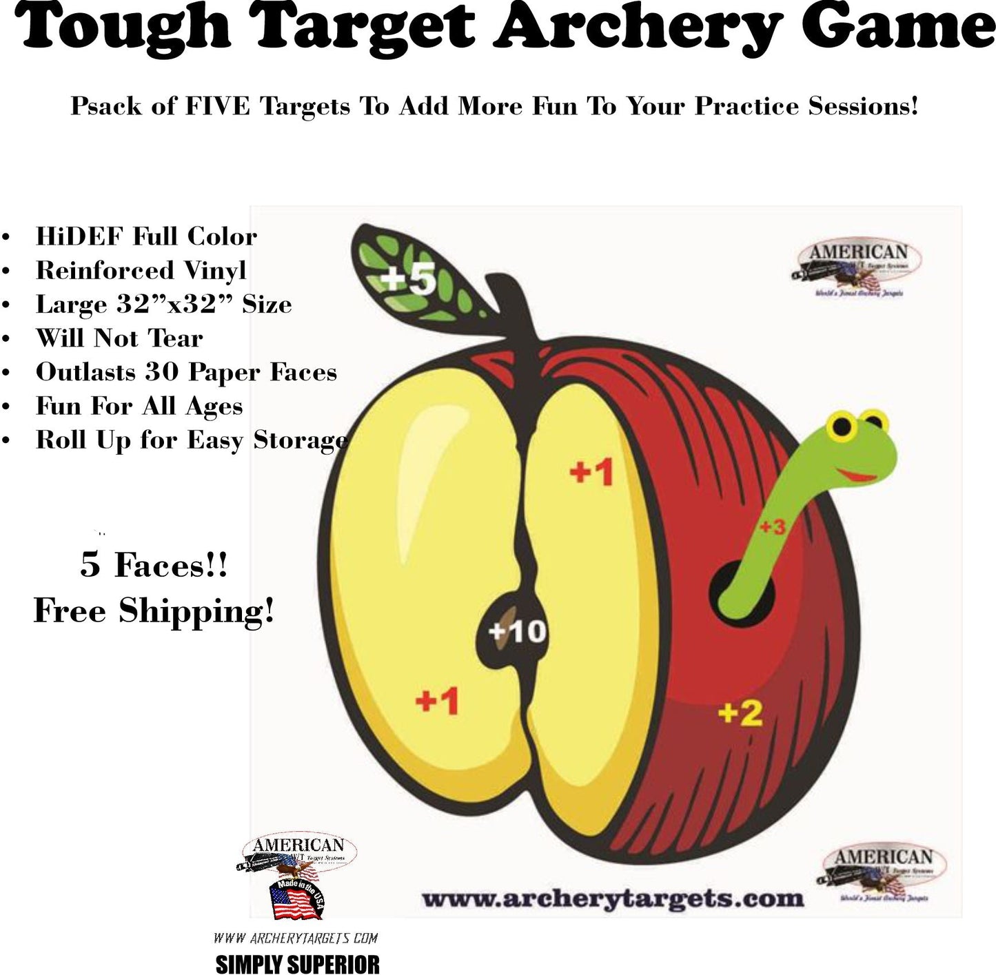 5 Pack Apple Game Tough Target