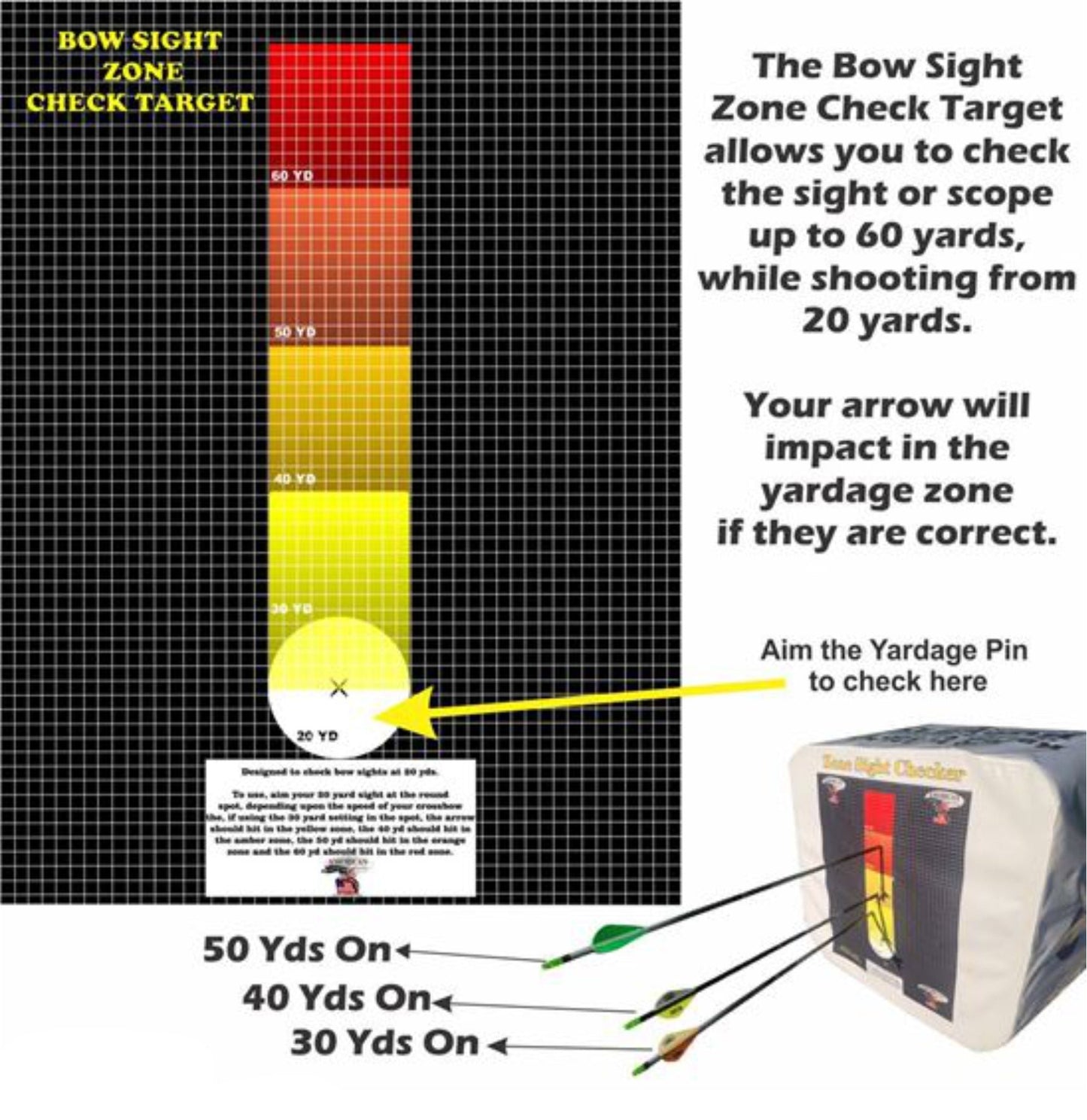 Pack of 5 Tough Target Sight Check Zone Target Face For Bows and Crossbows!