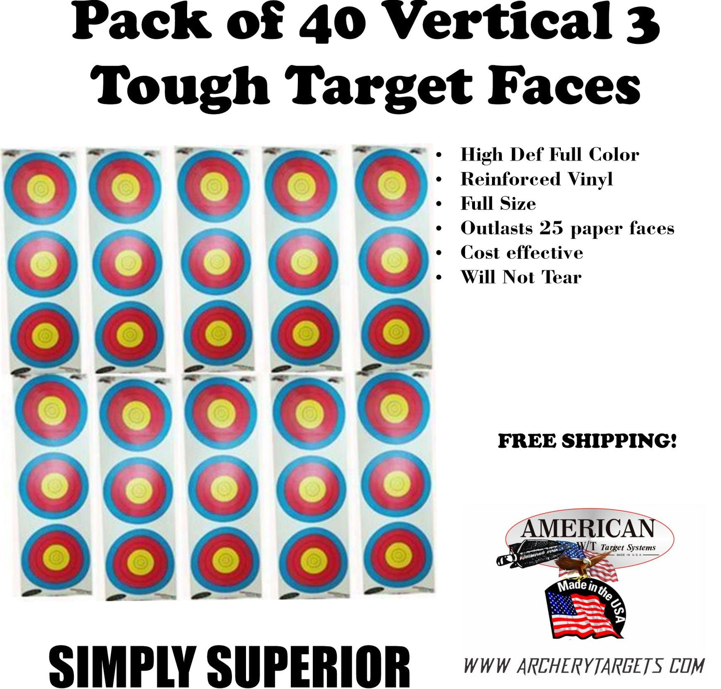 40 Tough Target vertical Three Faces