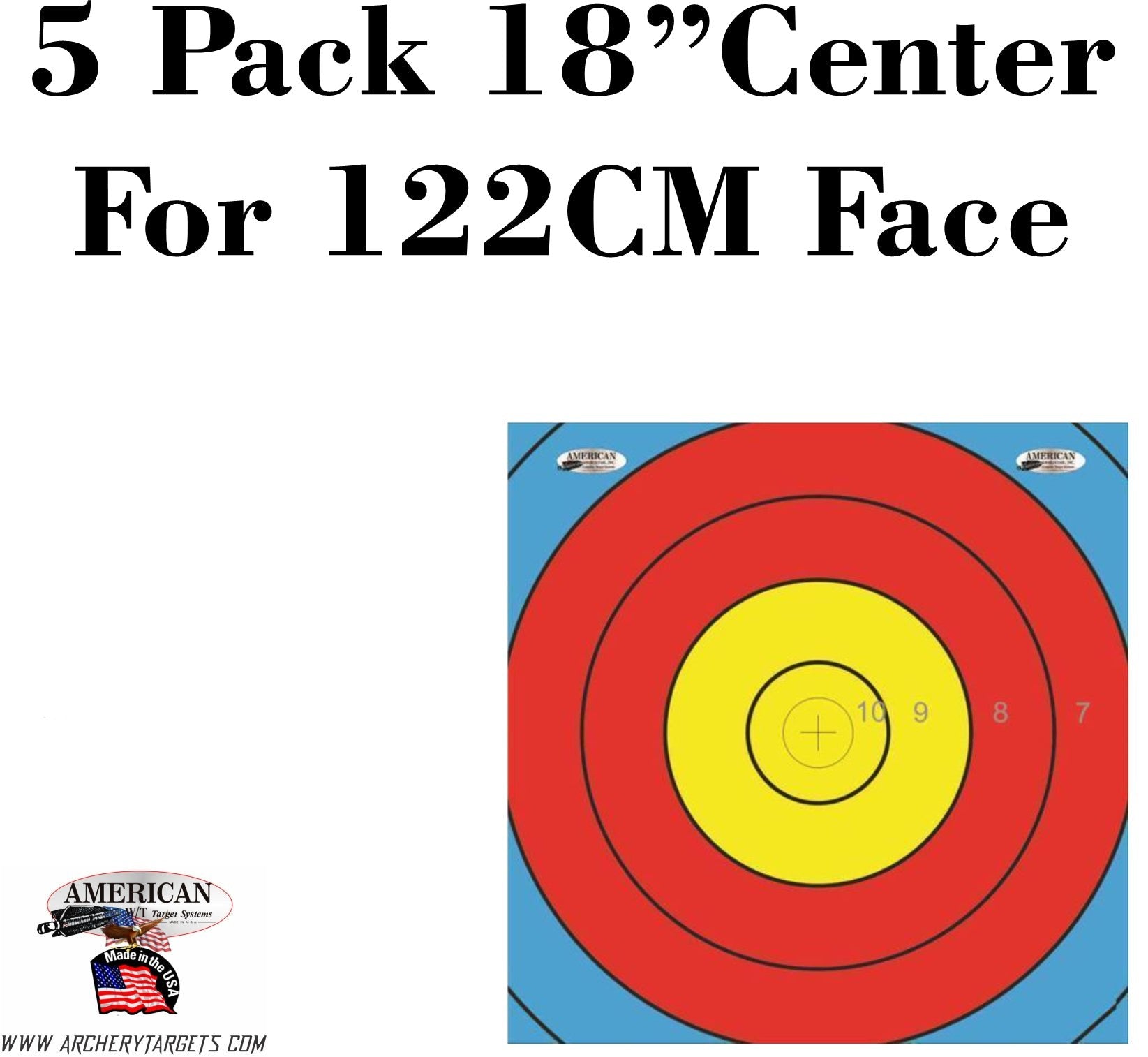 120 Point Target Five pack of replacement center 122CM Face – American Whitetail Targets