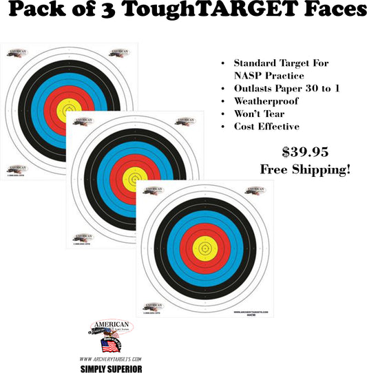 3 Pack ToughTARGET 80cm Faces Used In School Tournaments